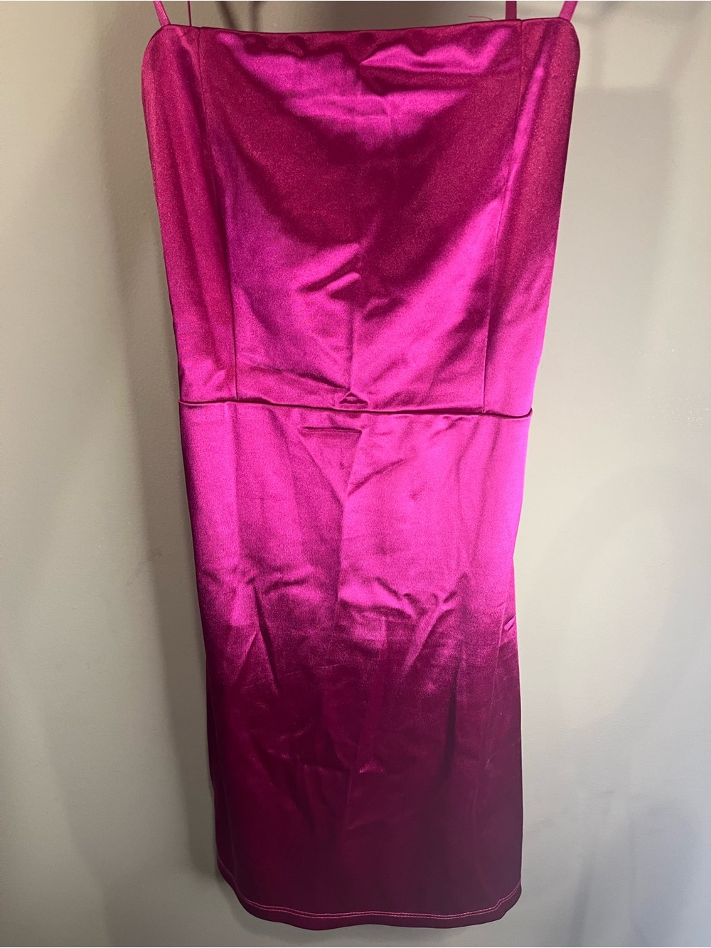 Forever 21 Hot Pink Satin Midi Slip Dress